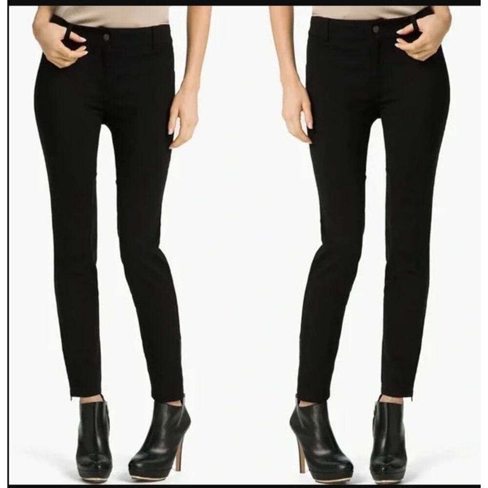 Eileen Fisher Ponte Zipper‎ Detail Pants Equestrian Style Black Size Medium